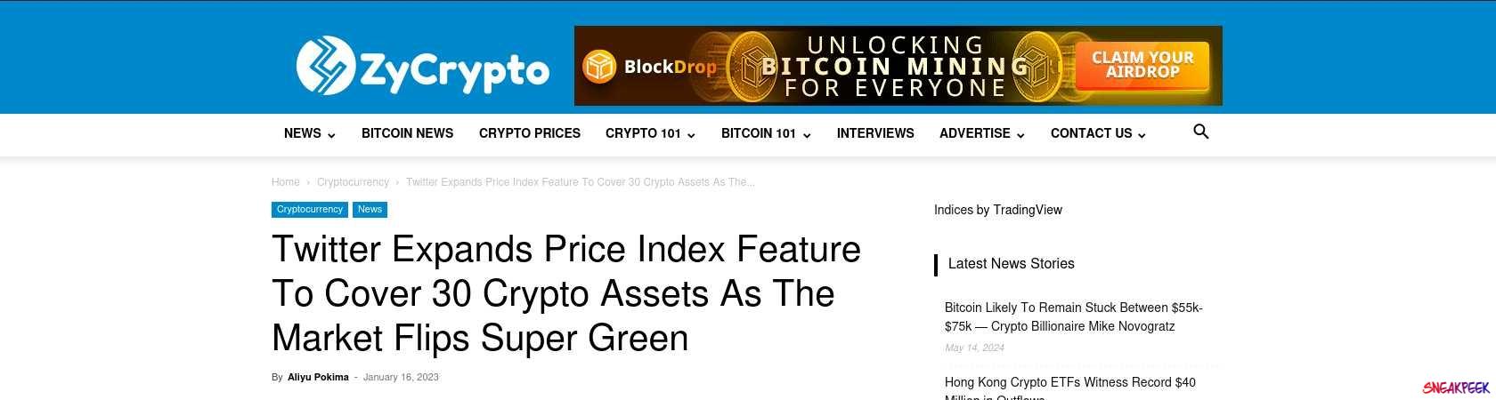 Read the full Article:  ⭲ Twitter Expands Price Index Feature To Cover 30 Crypto Assets As The Market Flips Super Green