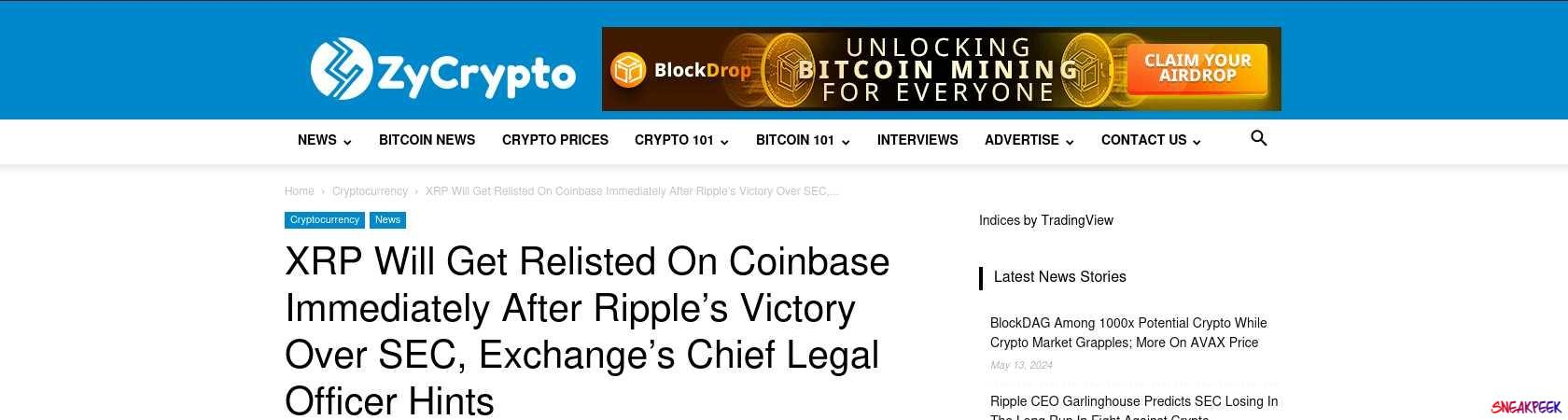 Read the full Article:  ⭲ XRP Will Get Relisted On Coinbase Immediately After Ripple’s Victory Over SEC, Exchange’s Chief Legal Officer Hints